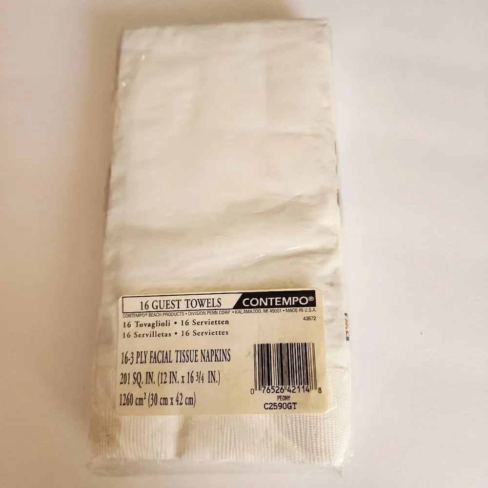 3 For $15 Contemporary 16 Guest Towels Tissue Napkins NWT